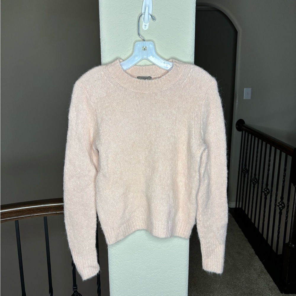 J Crew Point Sur Alpaca Blend Pink Sweater Size S Cozy Travel Winter Fall